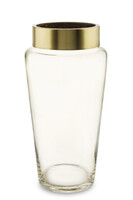 golden line szklany wazon ze złotym mankietem