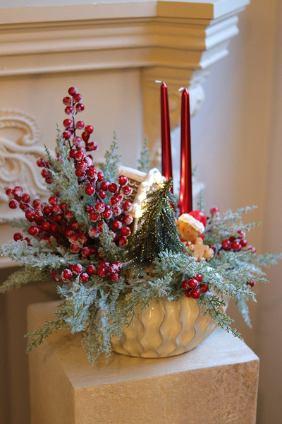 Słodki Domek, stroik świąteczny z piernikowym ludkiem