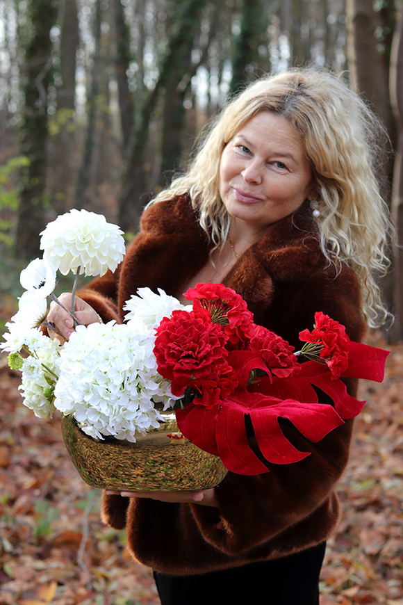 OD RĘKI Teraz Polska, kompozycja kwiatowa w donicy, wym.40x