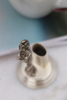 Dama, posrebrzany pojemnik na wykałaczki, wys.10.5cm