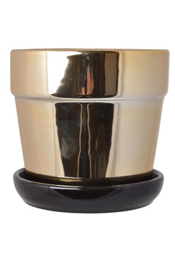 Glamourite, ceramiczna doniczka z podstawką A, wym.17x17.5cm