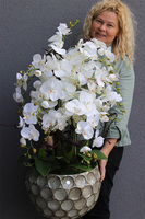 Bellista Silver, sztuczny storczyk w metalowej donicy