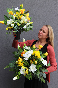 Wiosenna Pogoda, komplet dekoracji nagrobnych, bukiet + kompozycja