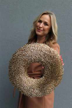 Złota Noc, świąteczny wianek dekoracyjny, śr.30cm 