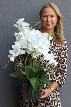 Kleopatra Concrete, sztuczny storczyk w betonowej donicy, wys.85cm 