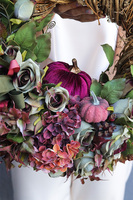 Autumn Vibes, jesienny wianek z aksamitną dynią, śr.40cm