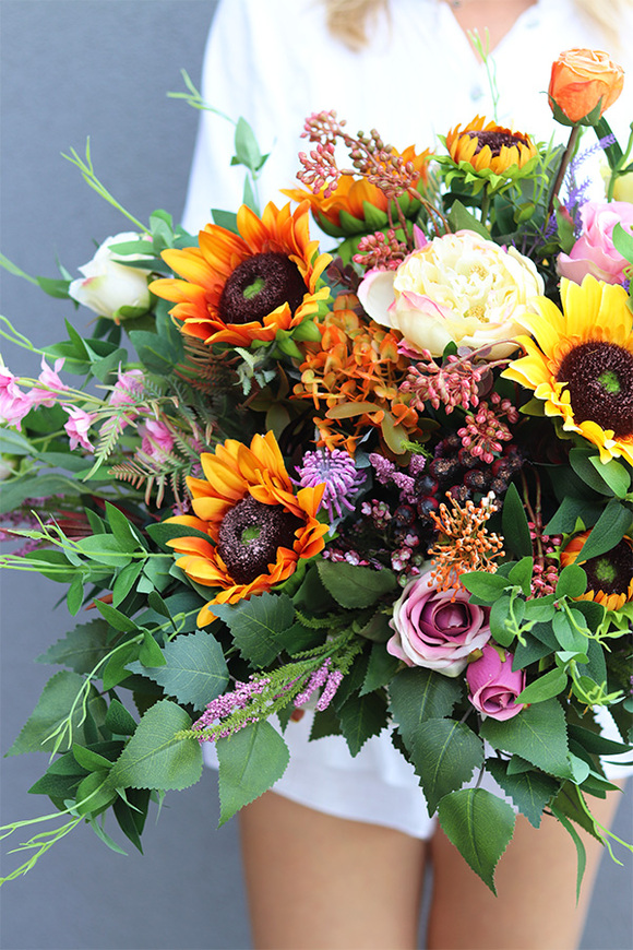 kompozycja w gąbce, bez naczynia, do własnej donicy, Jesienne Westchnienie