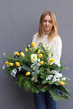 Anatolia, wiązanka nagrobna na desce, dł.100cm