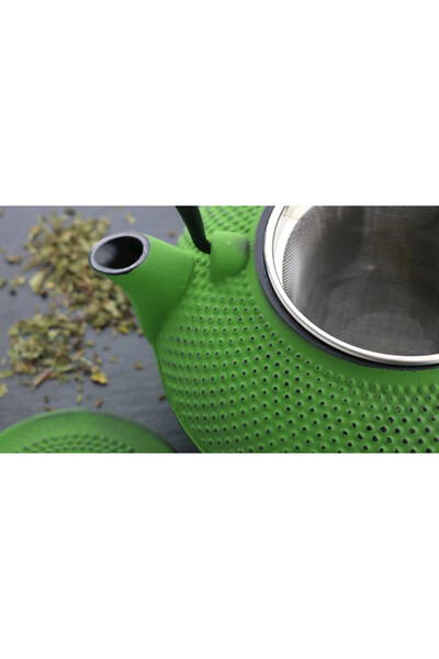 Awaji, żeliwny dzbanek do herbaty, zielony