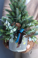 Deluxe Silver S, choinka świąteczna w donicy LED