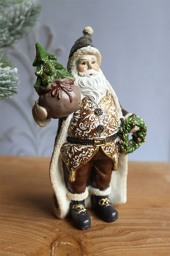 Santa Ornamenti Gold, świąteczna figurka mikołaj