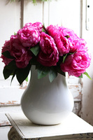 Aura Ciemny Róż, bukiet piwonii w wazonie, wys.45cm 