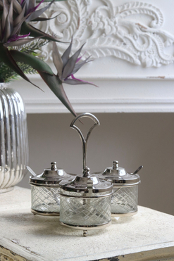 eleganckie przyprawniki / sosjerki, Trio Glamour Spring, wym.19x20x20cm