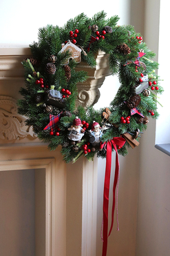 Świąteczna Przygoda, świąteczny wianek na drzwi, śr.50cm 