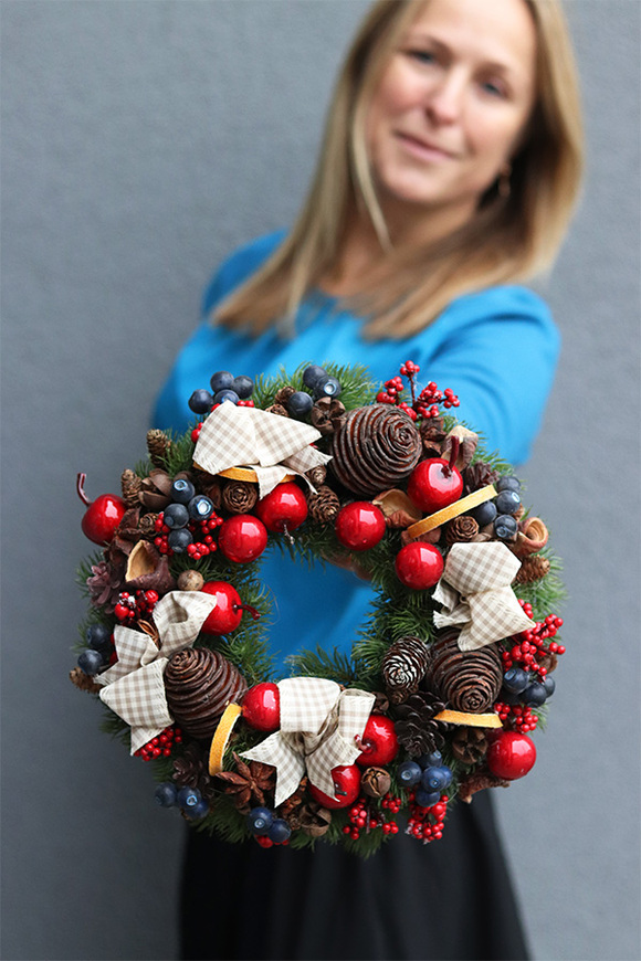 bożonarodzeniowy wianek z suszem, Wokół Nas, śr.25 cm