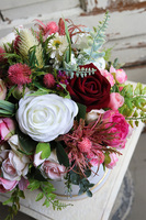 flowerbox z różowymi kwiatami, Wendy, wys.41cm 