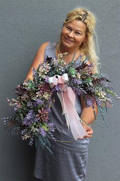 Fioleti Subtelle, delikatny wianek na obręczy, rozp.59cm