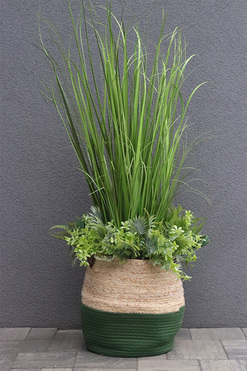 Belito Green Basket, sztuczna trawa w koszu z ziołami, wys.115cm 