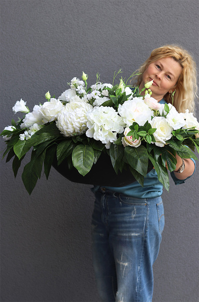 elegancka kompozycja nagrobna, Magnificio Black, wys.50x100x65cm 
