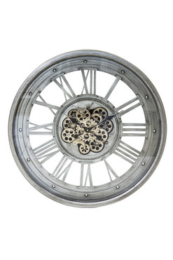 Urban Silver, elegancki zegar ścienny, śr.80cm