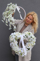 Jabłoń Slim, wianek na drzwi na obręczy