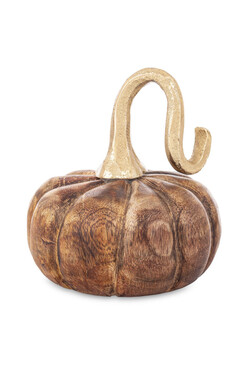 Wood Pumpkin, dekoracyjna dynia drewniana B, wym.13x12cm 