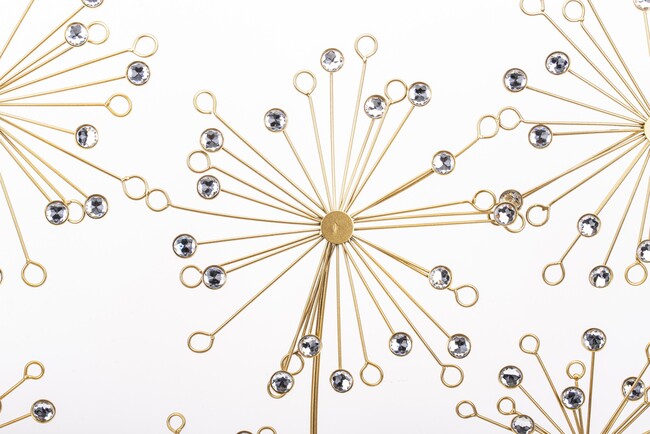 Dandelion, złoty decor ścienny z dmuchawcami, wym.71x81x3cm