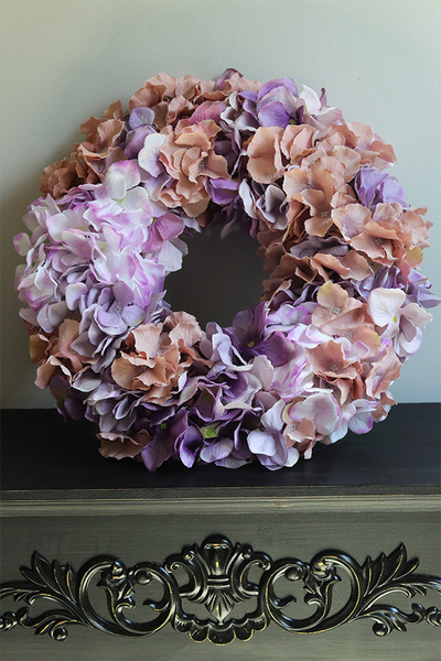 Violetta 3, wianek z fioletowych hortensji