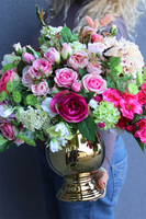 bogata kompozycja w pucharze, Hrabina, wys.40cm 