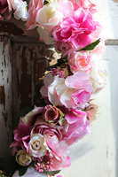 Flowera, dekoracyjny wianek - serce kwiatowe, wym.54x45cm 