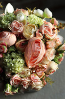 bogaty bukiet wiosennych kwiatów w szklanym wazonie, Narcisio, wys.31cm 