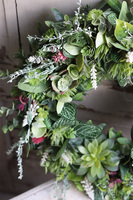 efektowny zielony wianek dekoracyjny, Naturalnie, śr.40cm