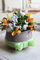 kompozycja w naczyniu, Wielkanocna Zagroda Yellow 2, wym.20x16cm