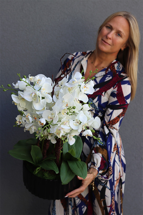 Nullina Black, sztuczny storczyk w czarnej misie