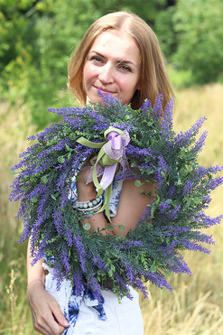 Lavende, dekoracyjny wianek z lawendą, śr.46cm