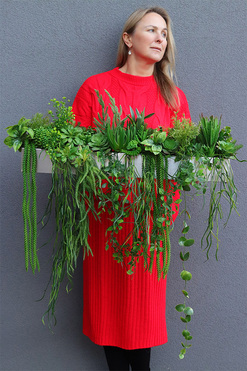 Longia Suculentas Steel, sukulenty w stalowej donicy, wym.30x80cm