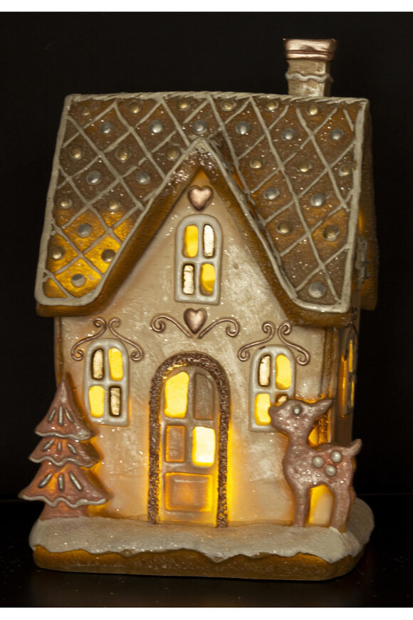 Gingerbread świąteczny domek z piernika LED pozytywka
