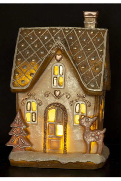 Gingerbread świąteczny domek z piernika LED pozytywka