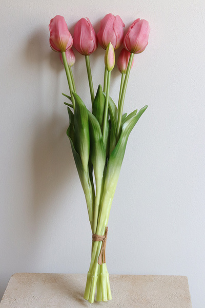 April Nova, bukiet tulipan silikonowy Różowy