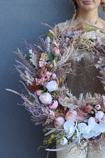 November Garden, boho jesienny wianek