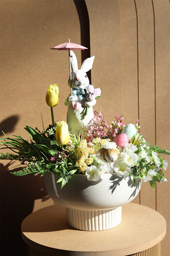 Easter Place, stroik wielkanocny z zajączkiem, wys.47cm