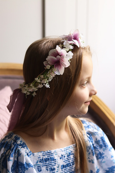 Magnolia Delicate, komunijny wianek na głowę	