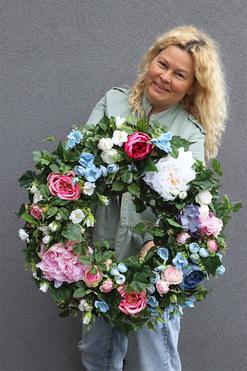 Caryca Katarzyna Subtella, dekoracyjny wianek do powieszenia, śr.56cm 