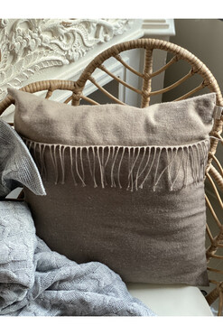 OD RĘKI Cashmere Dijon, poszewka na poduszkę z kaszmirem, brązowy, wym.45x45cm