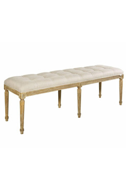 Classic, ława pikowana długa, wym.142x42x49cm