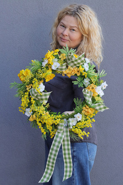 Wiosenne Powitanie, wiosenny wianek dekoracyjny, śr.40cm