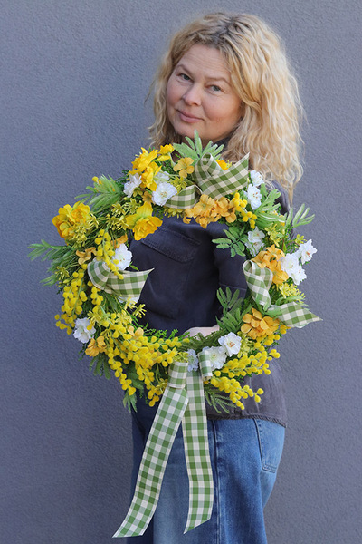 Wiosenne Powitanie, wiosenny wianek dekoracyjny