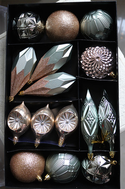 Paris, komplet bombek, zielono-szampański, 16szt