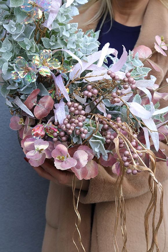 Romantic Winter, świąteczny stroik w szklanej misie