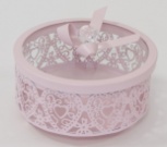 La Bella Pink, dekoracyjny pojemnik / puzderko, wym.9.5x12.5x12.5cm